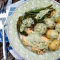 Creamy Poached Salmon with Tarragon