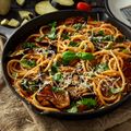 Eggplant and Tomato Spaghetti