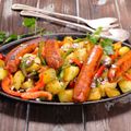 Sausages and Capsicum Bake with Balsamic Vinegar