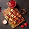 Portuguese Pork Skewers with Charred Tomatoes