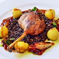 Duck Leg with Onion and Lentils