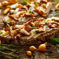 Wild Mushrooms on Toast with Horseradish Labneh