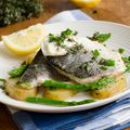 Baked Bass with Caper Dressing