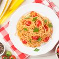 Spaghetti with Cherry Tomatoes and Pesto Rosso