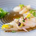 Scallop Carpaccio with Crispy Tomato Skins