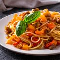 Spaghetti with ‘Nduja and Aubergine