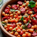 Wine-Braised Chickpeas with Chorizo