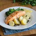 Salmon, Artichoke and Potato Traybake