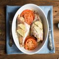 Baked White Fish with Prosciutto and Tomatoes