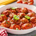 Italian Meatball and Tomato Traybake