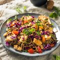 Japanese Sticky Chicken and Noodle Salad