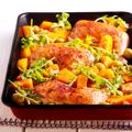 Chicken Legs with Squash, Sage and Walnuts