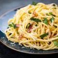 Spring Onion and Bacon Linguine