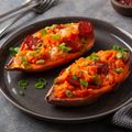 Baked Sweet Potato with Spanish-Style Stew
