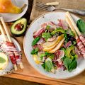 Warm Salad with Pear, Bacon and Blue Cheese