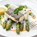 Roast Fish with Chorizo Crust and Asparagus