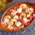 Saganaki Prawns with Orzo