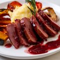 Duck Breast with Squash and Beetroot