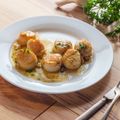 Scallops with Grapefruit, Tarragon and Brown Butter