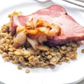 Gammon with Leeks and Lentils