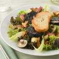Warm Salad with Black Pudding, Bacon and Blue Cheese
