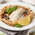 Baked Cod with Olives and Lemon