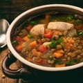 Lemongrass, Chicken and Lentil Soup