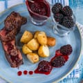 Venison Steaks with Blackberry Sauce