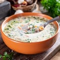 Creamy Chicken, Leek and Pea Soup