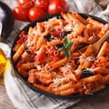 Capsicum, Eggplant and Chickpea Pasta