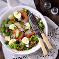 Hot-Smoked Salmon and Boiled Egg Salad