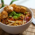 Tofu with Spicy Peanut Butter Noodles