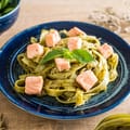 Smoked Salmon, Spinach and Coriander Linguine