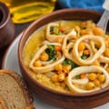 Harissa Squid with Chickpeas