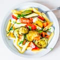 Penne with Halloumi, Courgette and Olives