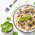 Leek, Mushroom and Garlic Penne