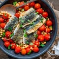 Citrus Chickpeas with Mackerel