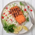 Salmon with Spiced Rice
